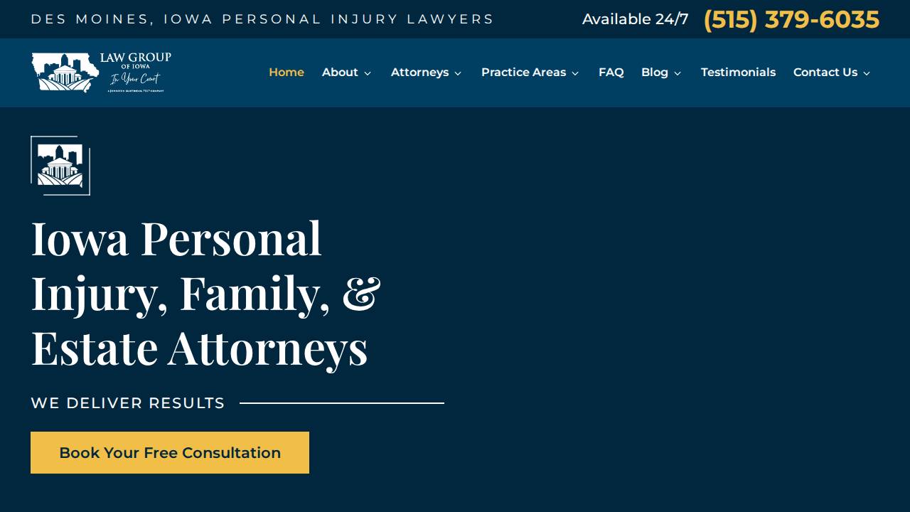 Law Group of Iowa website screenshot