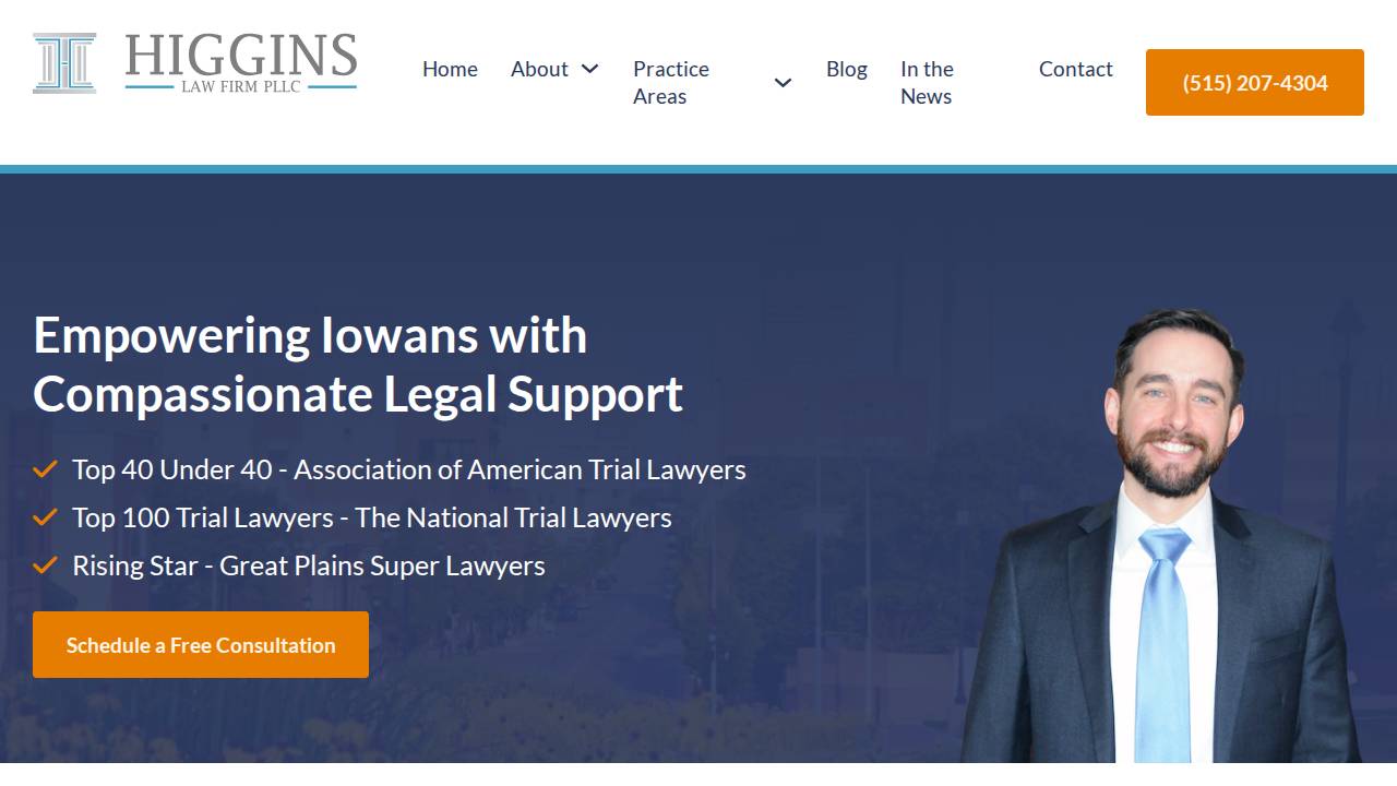 Higgins Law Firm, PLLC website screenshot