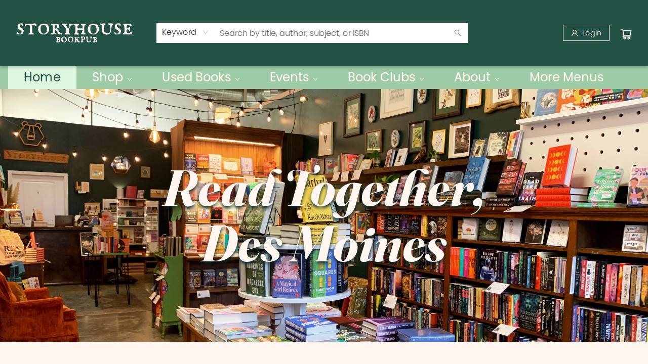 Storyhouse Bookpub website screenshot