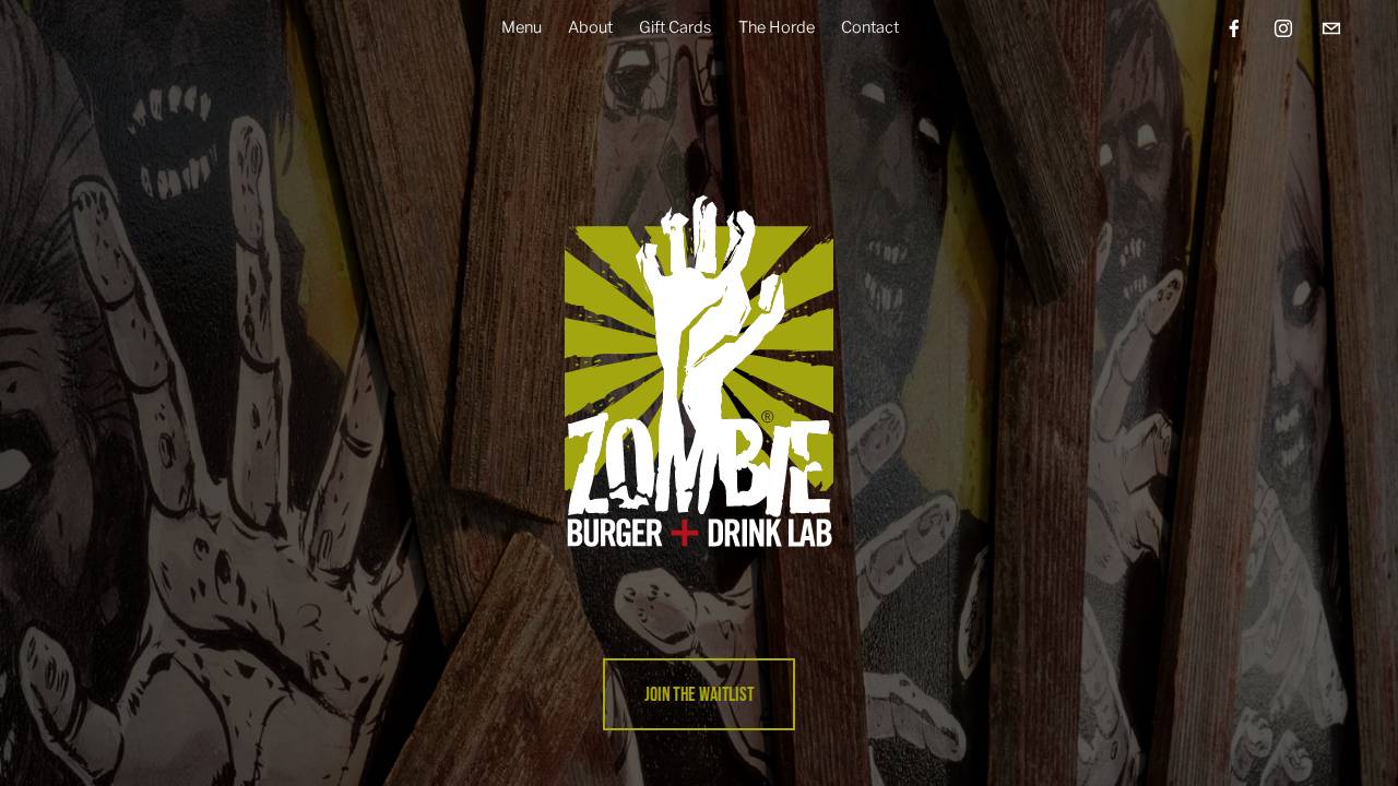 Zombie Burger + Drink Lab website screenshot