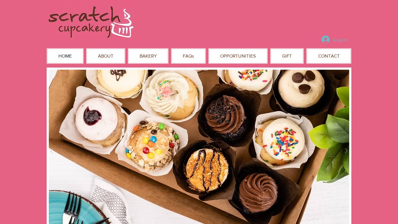 Scratch Cupcakery website screenshot