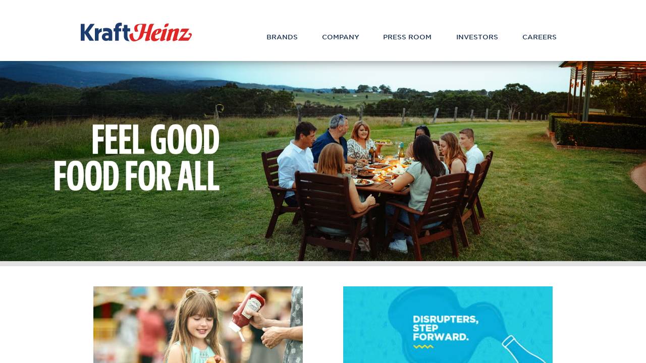 Kraft Heinz Company website screenshot
