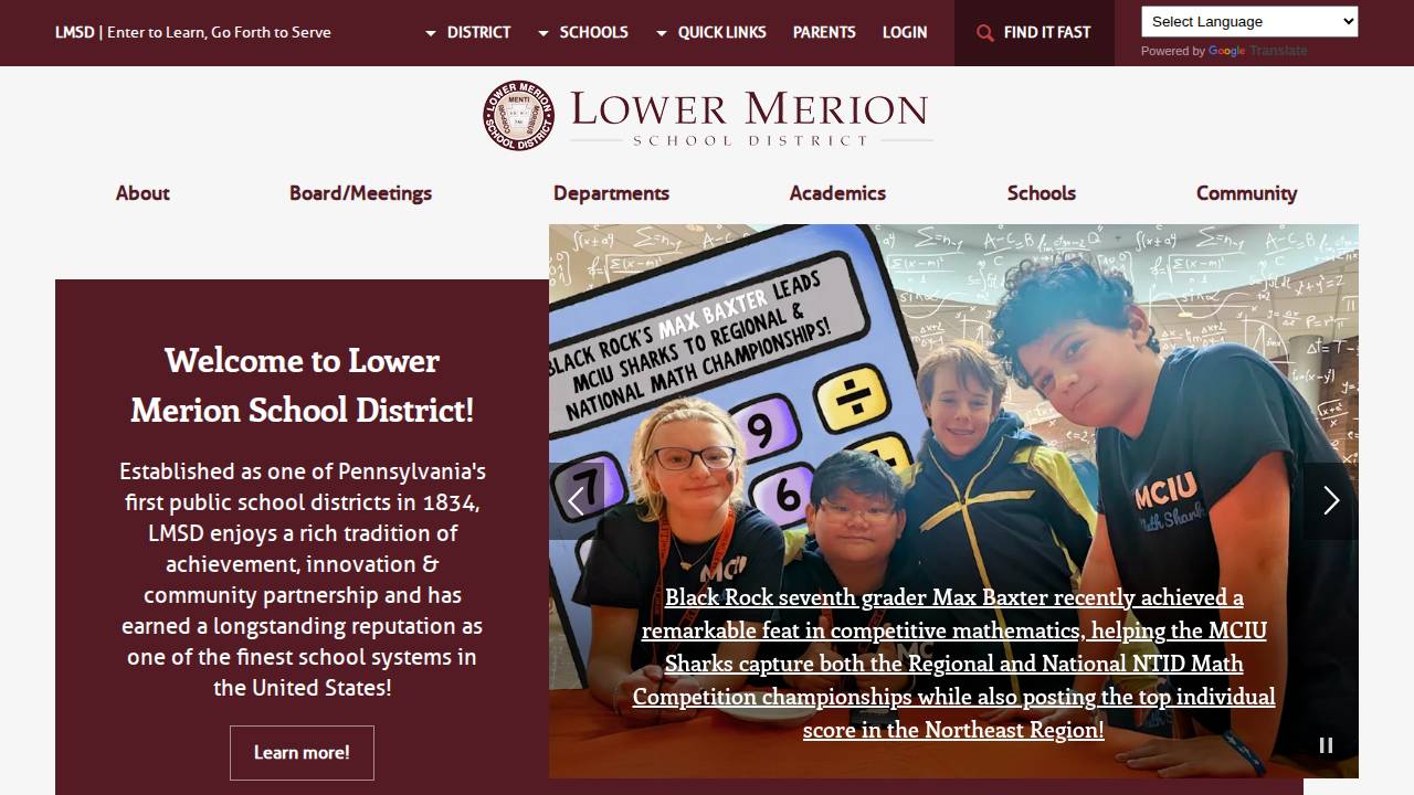 Louisa-muscatine Comm. School Dist. website screenshot