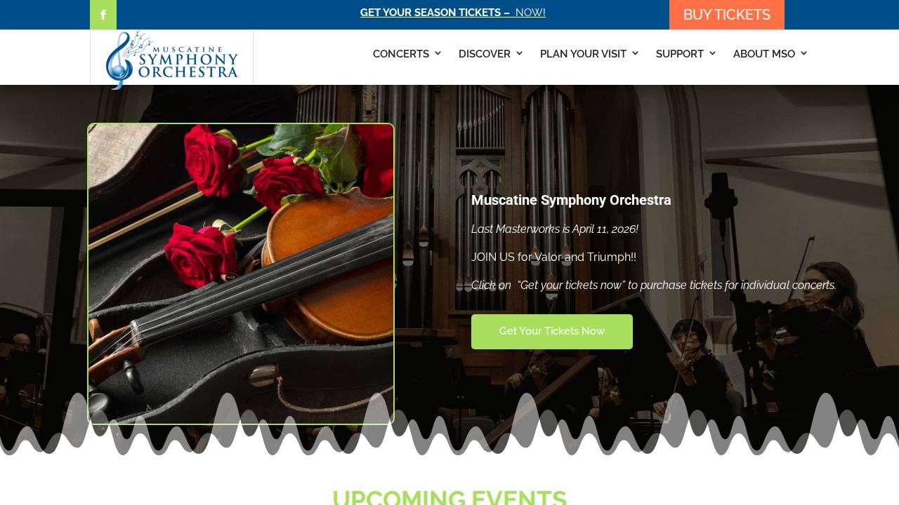 Muscatine Symphony Orchestra Association website screenshot