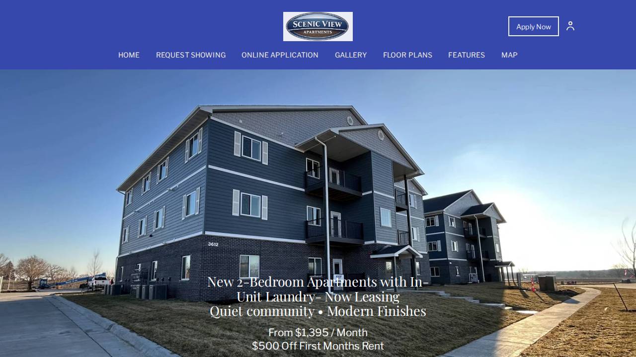 Scenic View Apartments website screenshot