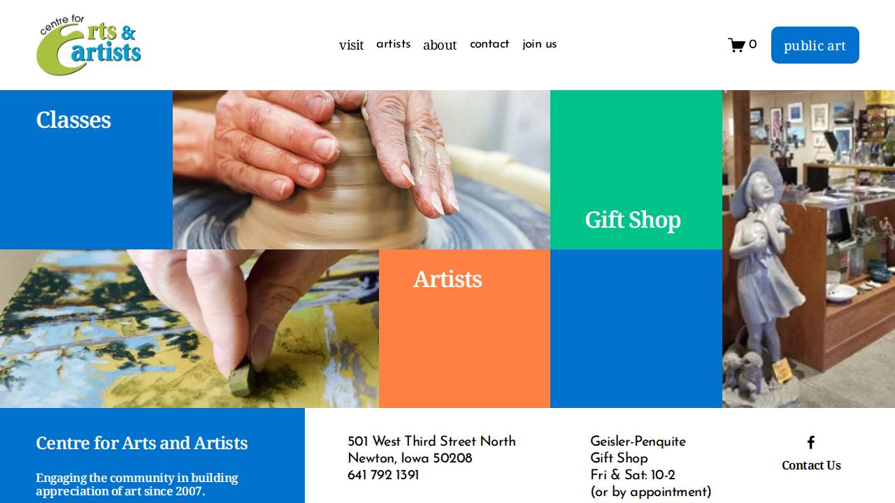 Arts Association In Newton County website screenshot