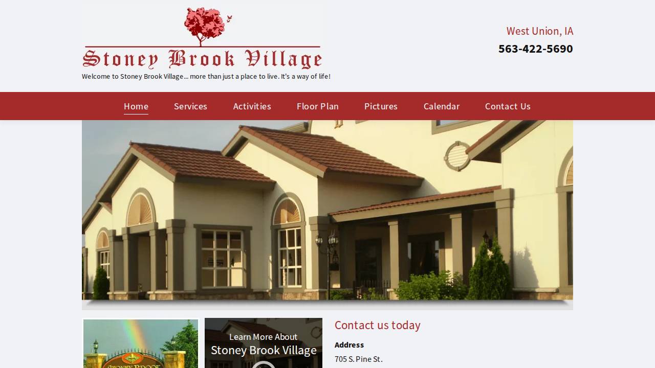 Stoney Brook Village website screenshot