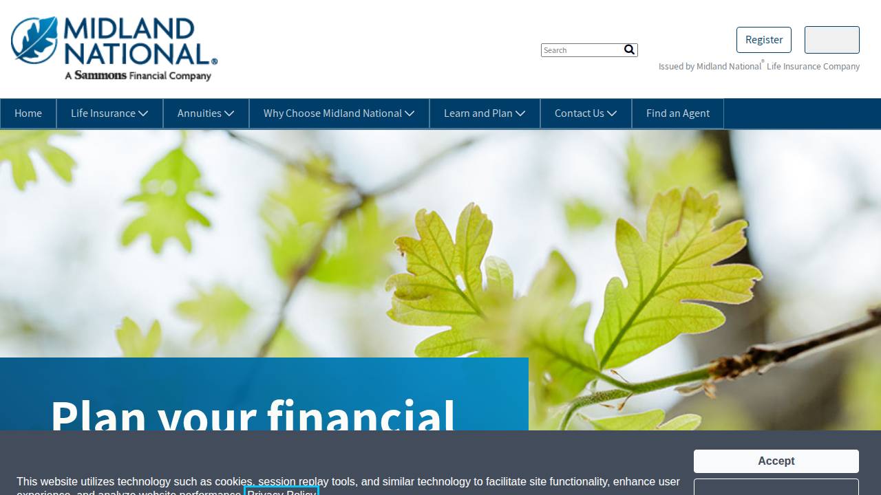 Midland National Life Insurance Company website screenshot