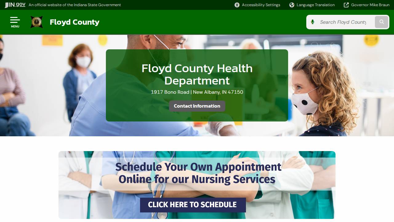 Floyd County Medical Center website screenshot