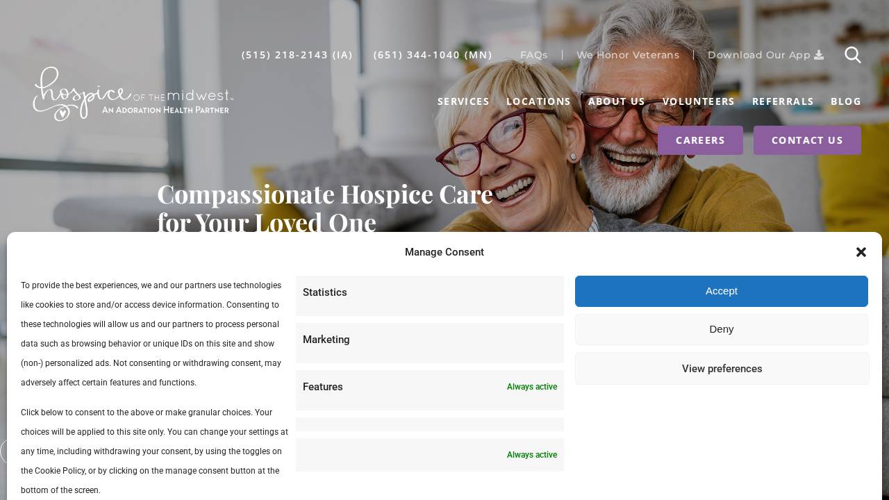 Hospice OF THE Midwest, LLC website screenshot