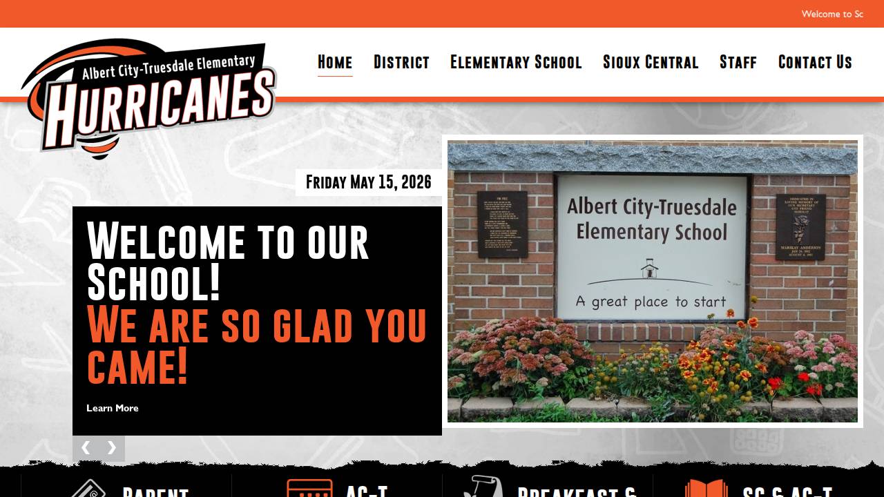 Albert City-Truesdale Comm School District website screenshot