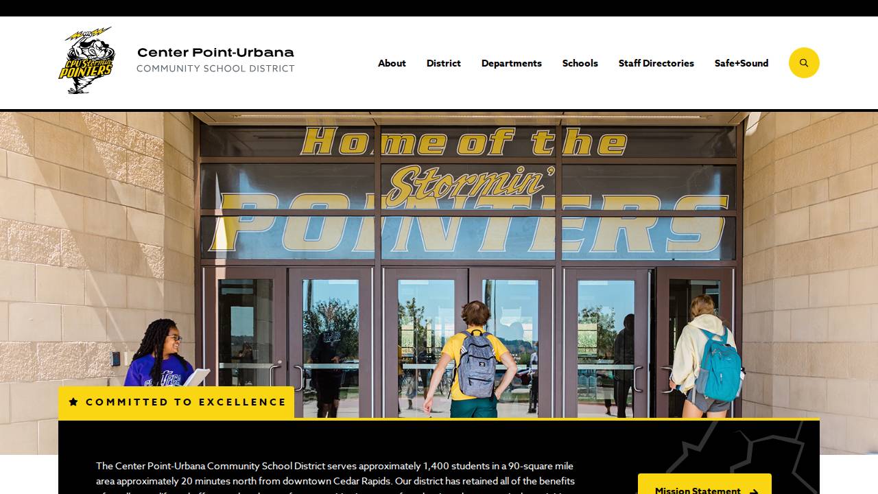 Center Point-Urbana Comm School District website screenshot