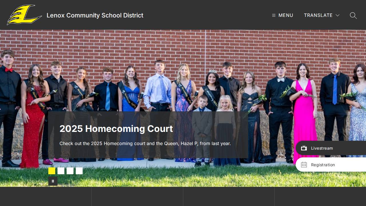 Lenox Comm School District website screenshot