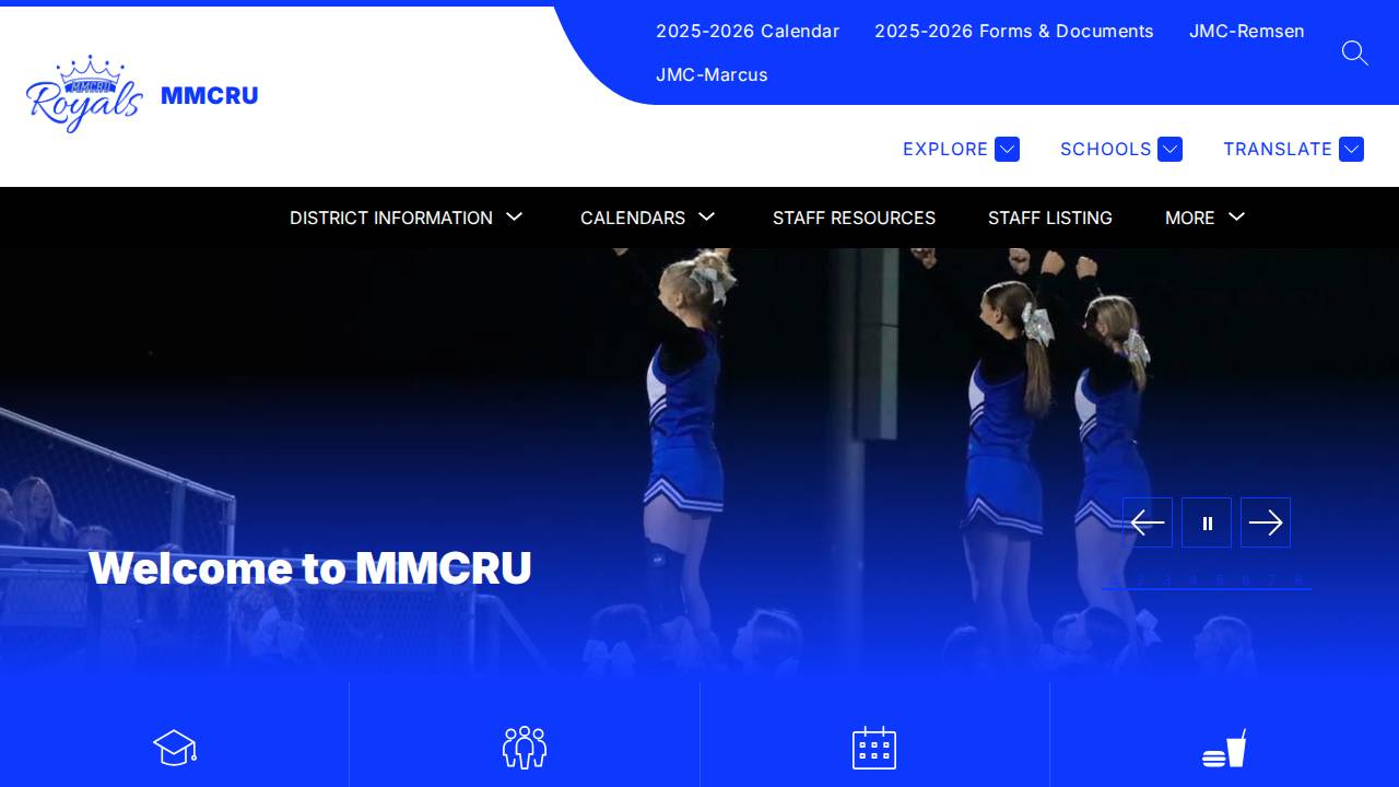 Marcus-Meriden-Cleghorn Comm School District website screenshot