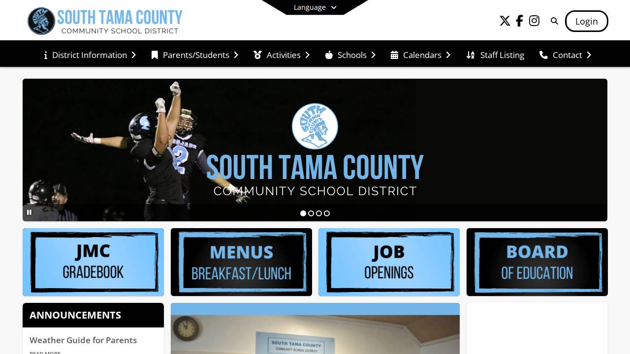 South Tama County website screenshot