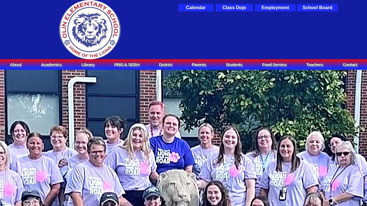 Olin Consolidated School District website screenshot