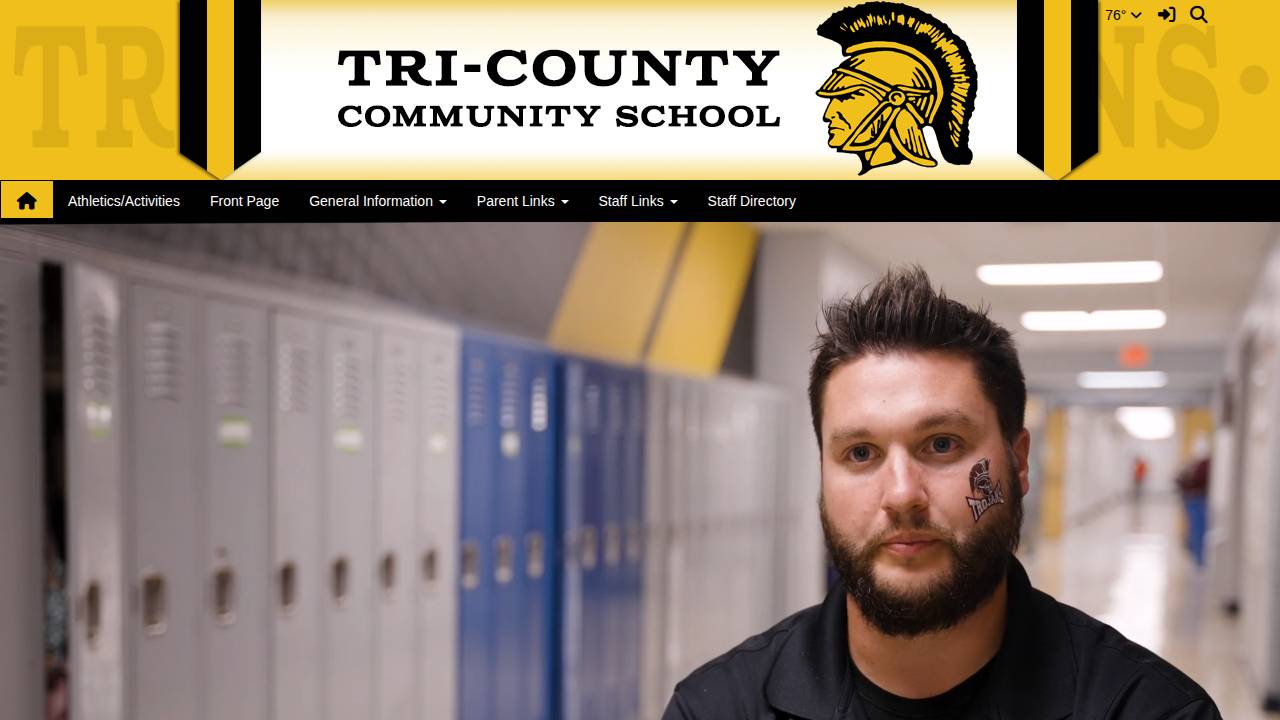 Tri-County Comm School District website screenshot