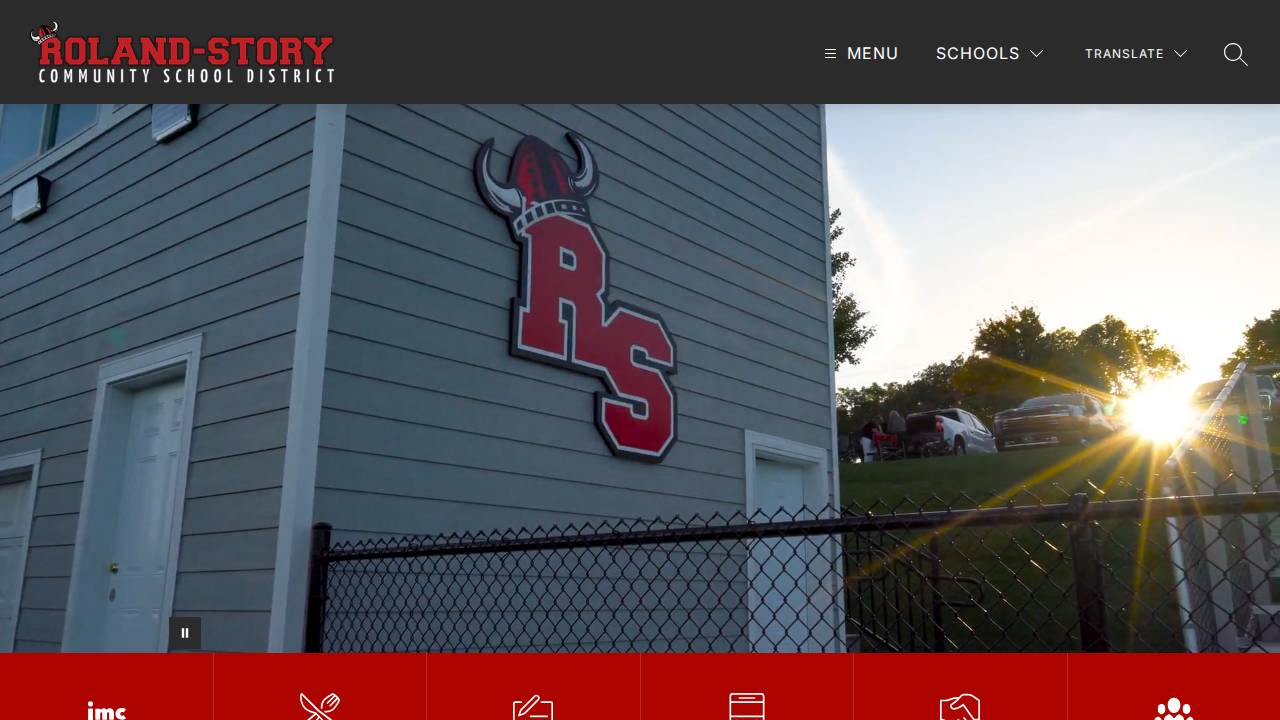 Roland-Story Comm School District website screenshot