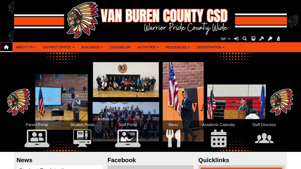 Van Buren County Comm School District website screenshot