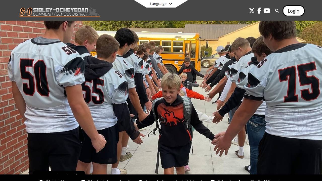 Sibley-Ocheyedan Comm School District website screenshot