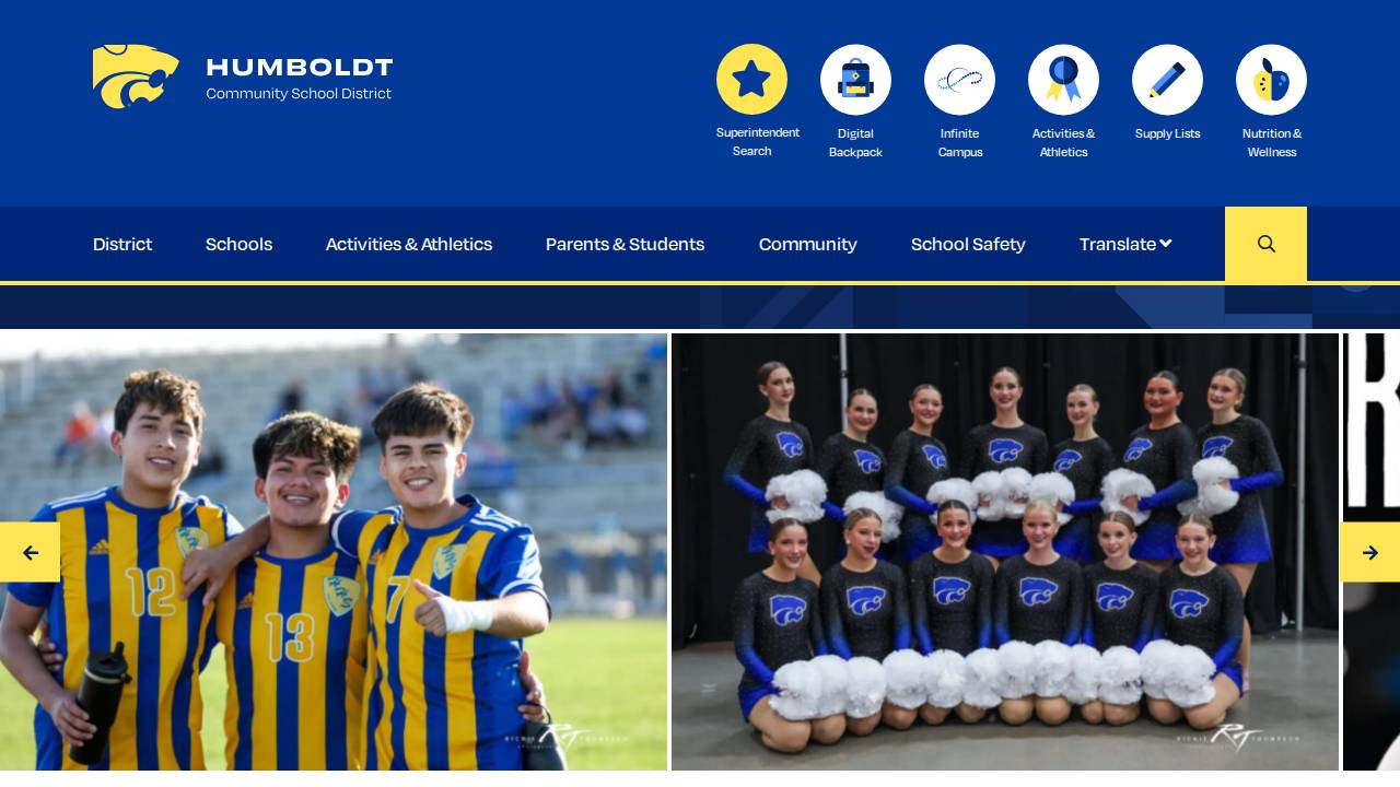 Humboldt Comm School District website screenshot