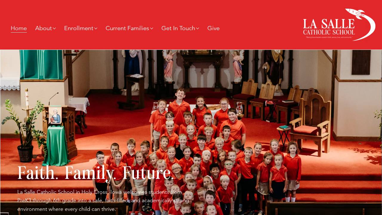 La Salle Catholic School website screenshot