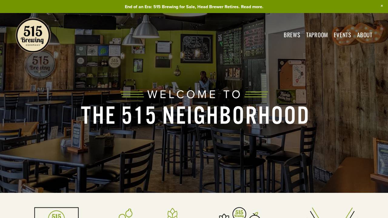 515 Brewing Co website screenshot