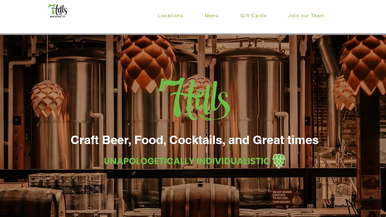 7 Hills Brewing Company website screenshot