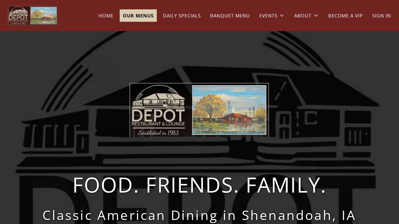 Depot Deli and Lounge website screenshot