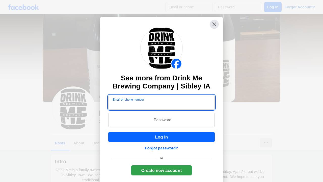 Drink Me Brewing website screenshot