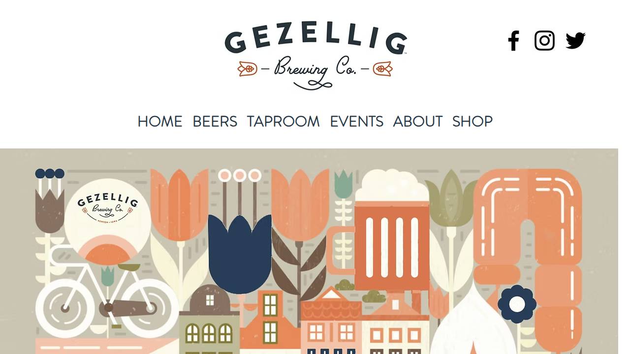 Gezzelig Brewing Company website screenshot