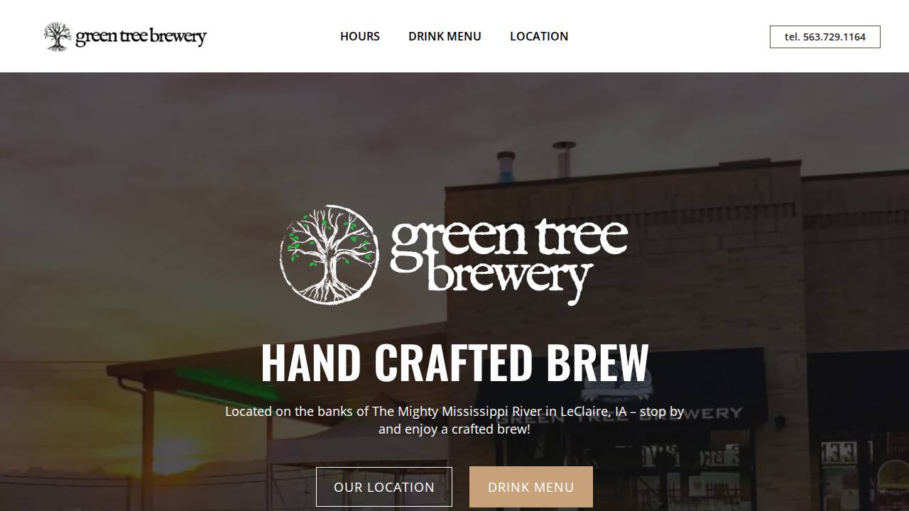 Green Tree Brewery website screenshot