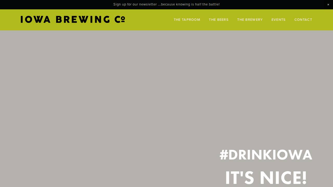 Iowa Brewing Company website screenshot