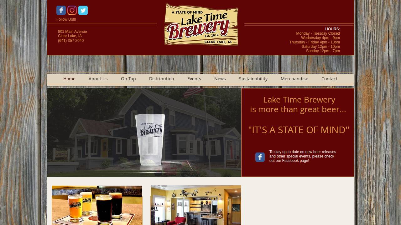 Lake Time Brewery website screenshot