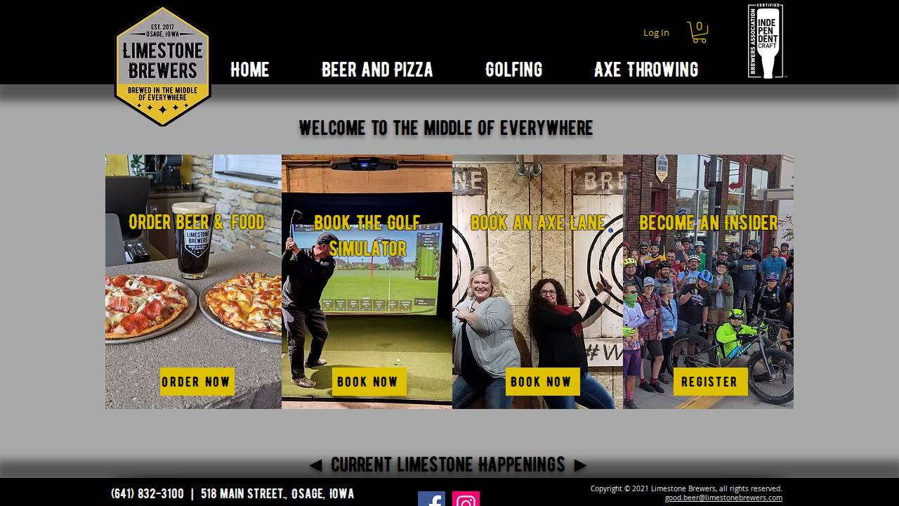 Limestone Brewers website screenshot