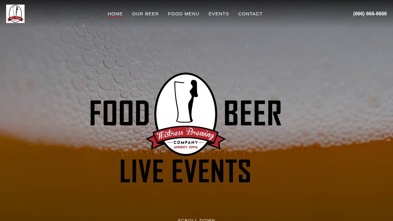 Mistress Brewing Company website screenshot