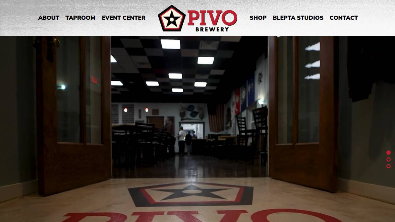 PIVO Brewery website screenshot