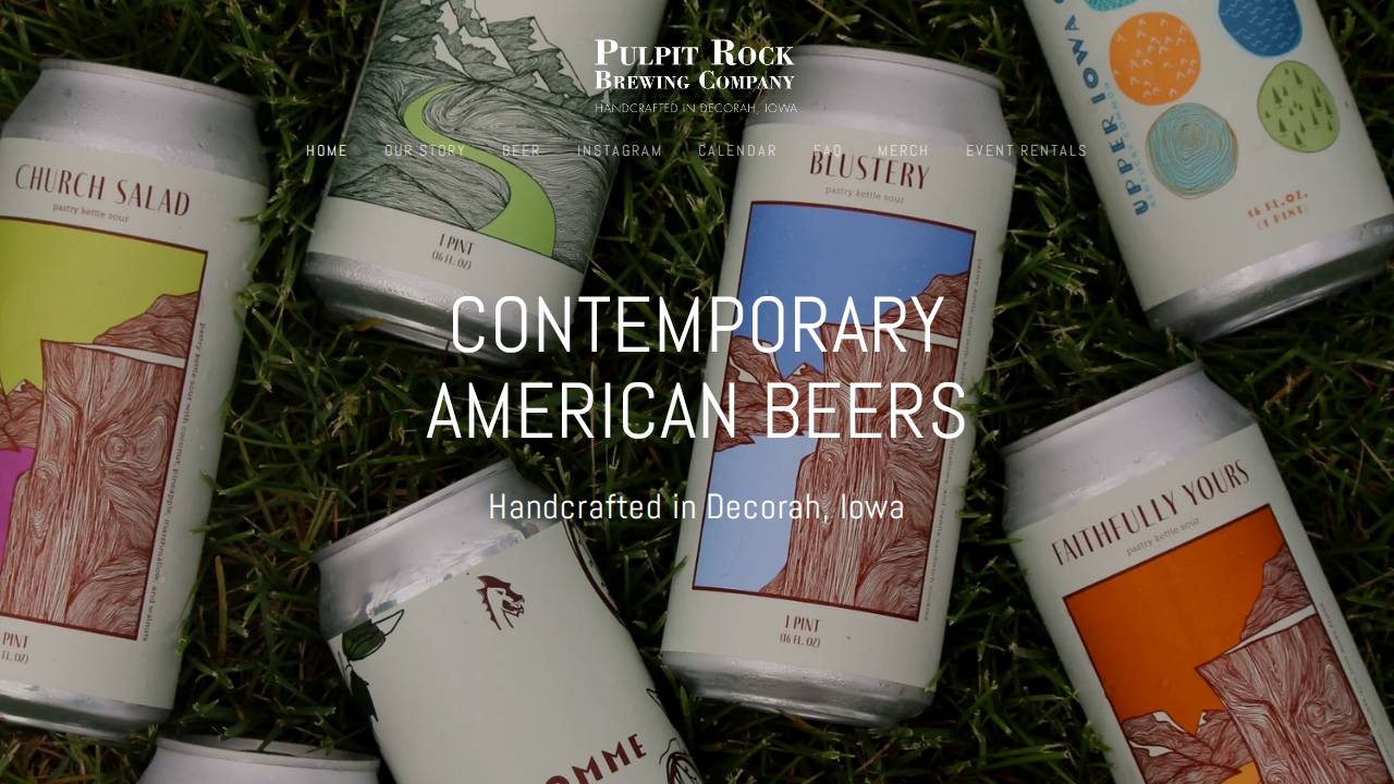 Pulpit Rock Brewing Co. website screenshot
