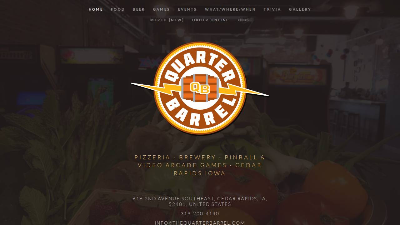 Quarter Barrel Arcade website screenshot