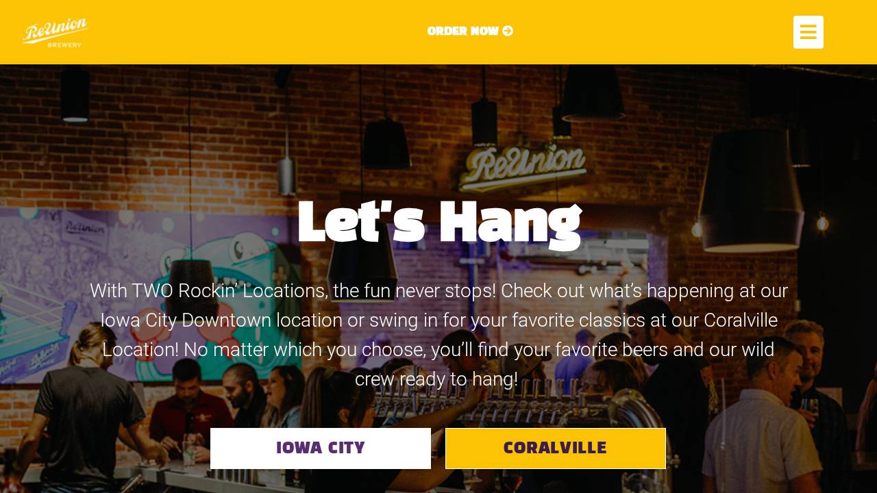 ReUnion Brewery website screenshot