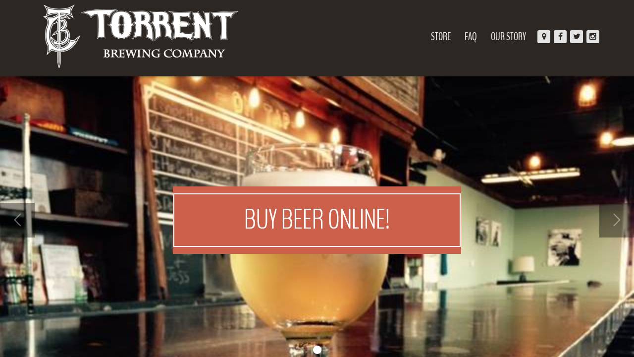 Torrent Brewing Co website screenshot