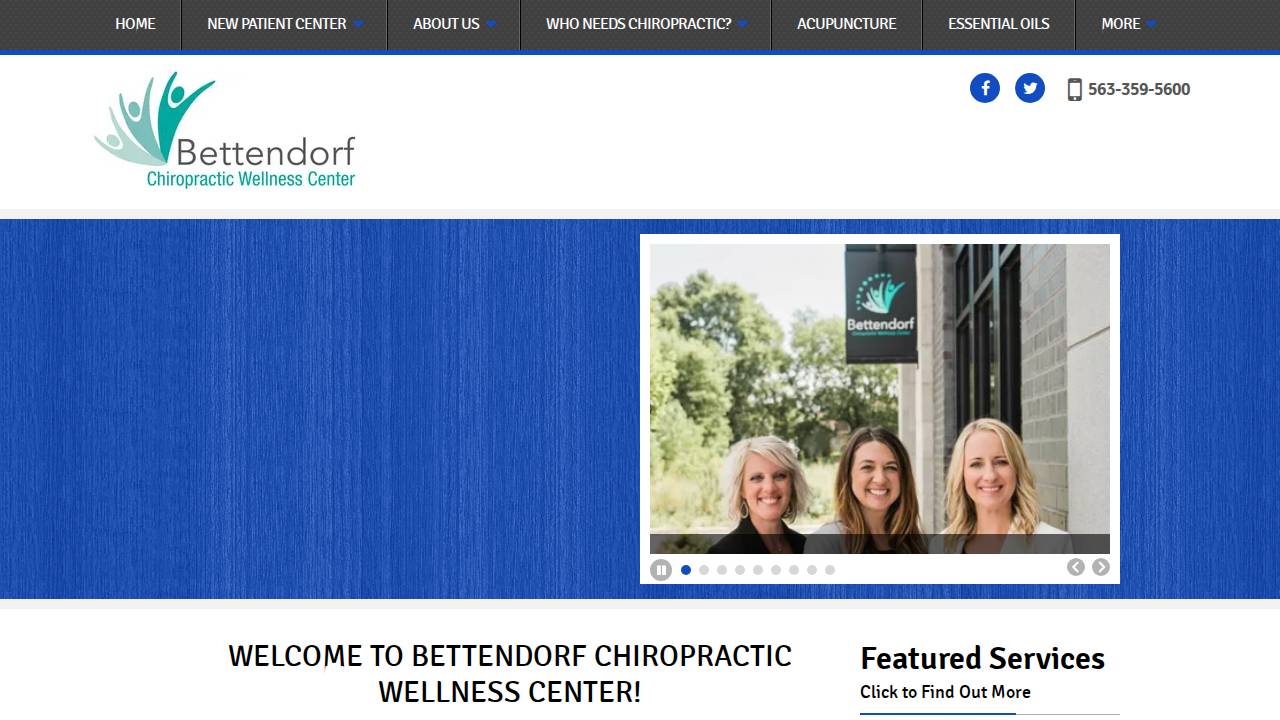 Bettendorf Chiropractic Wellness Center Inc. website screenshot