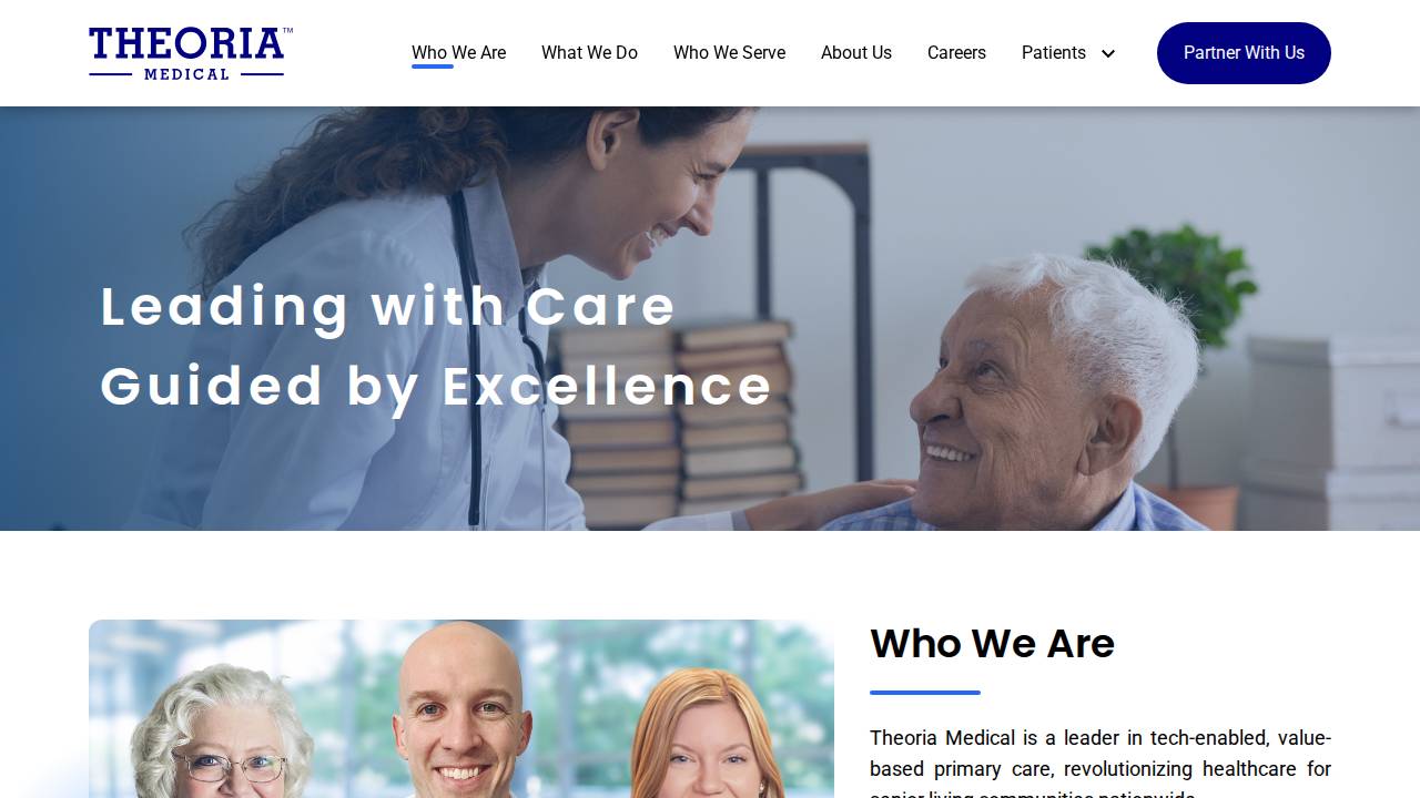Theoria Medical website screenshot