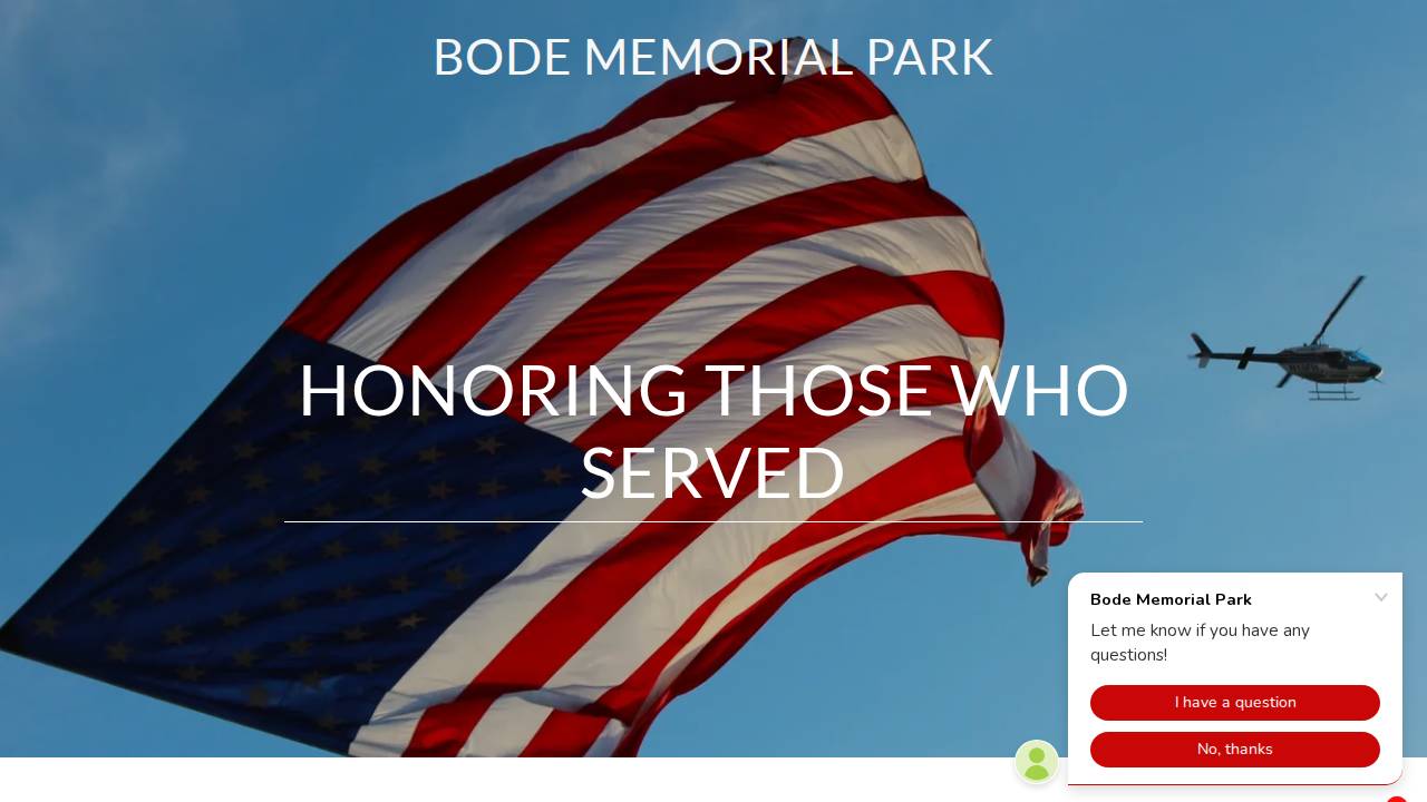 Bode Memorial Park Inc website screenshot