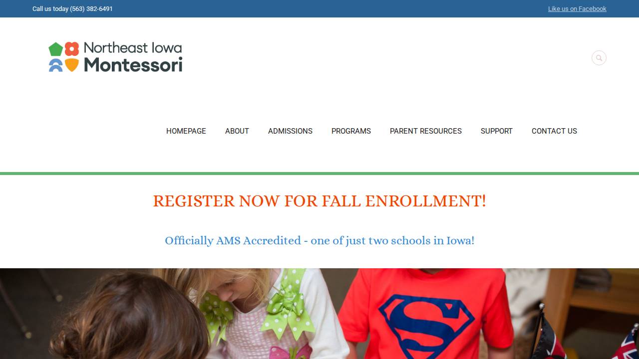 Northeast Iowa Montessori School Inc website screenshot
