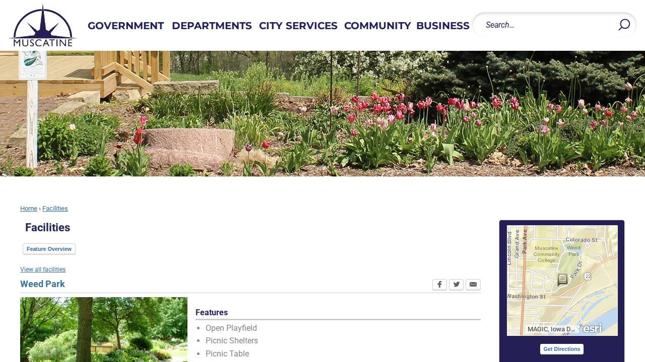 Zoo Garden at Weed Park website screenshot