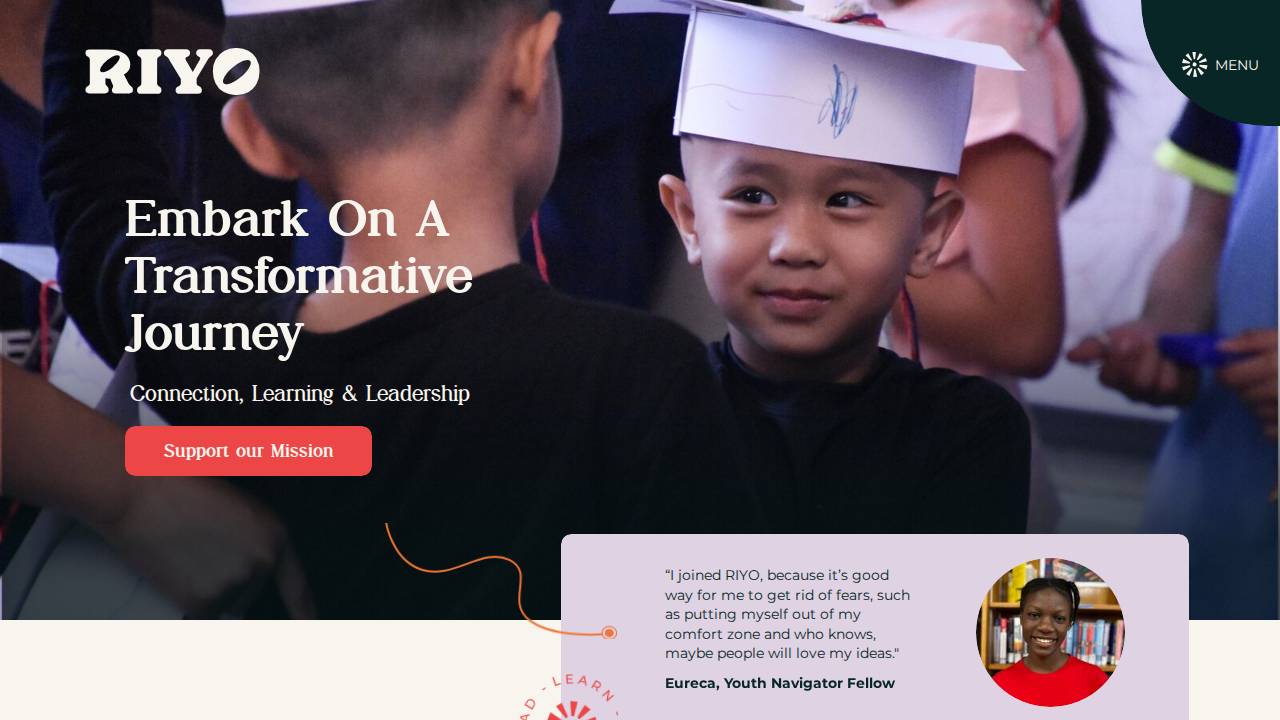 Riyo Refugee and Immigrant Youth Organization website screenshot