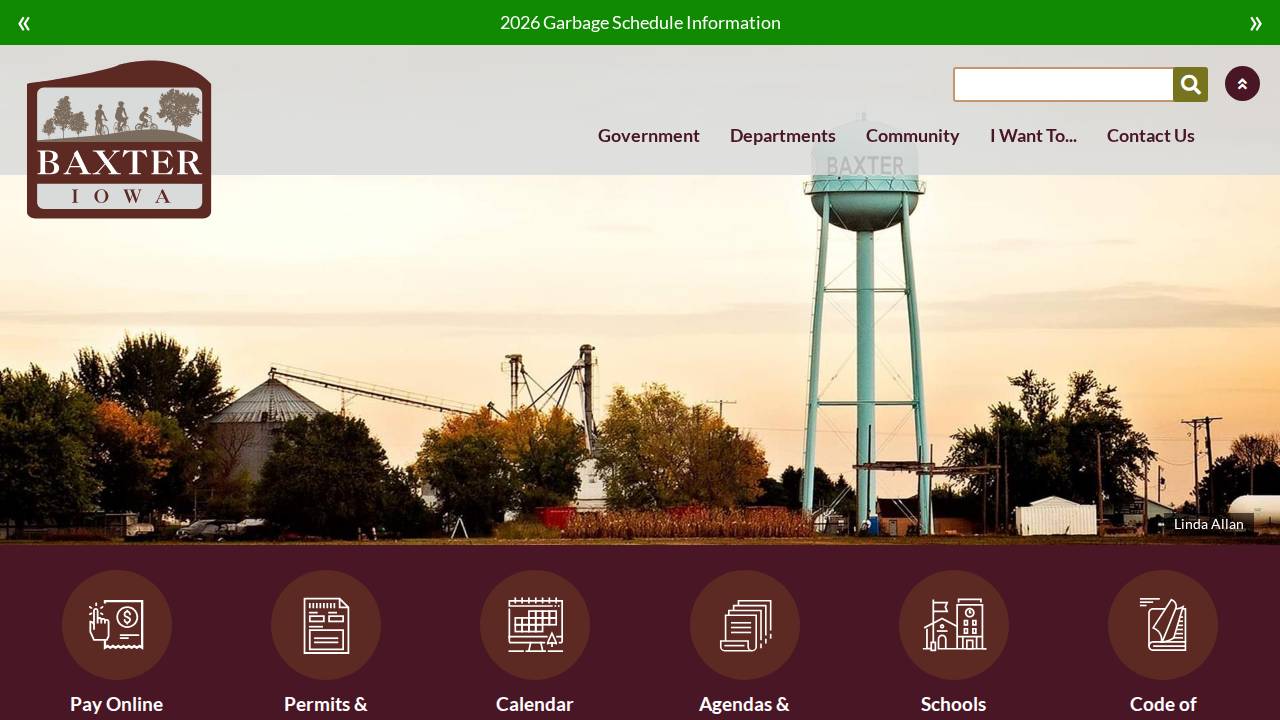 Baxter Area Youth website screenshot