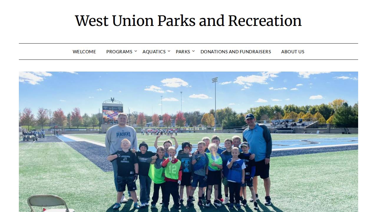 Friends of the West Union Park and Recreation website screenshot
