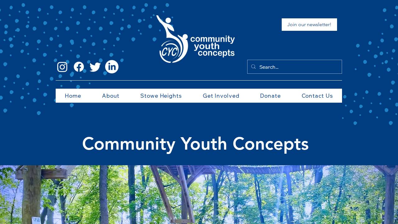 Pershing Community Youth Center website screenshot